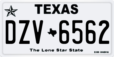TX license plate DZV6562