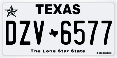 TX license plate DZV6577