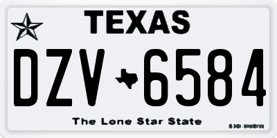 TX license plate DZV6584