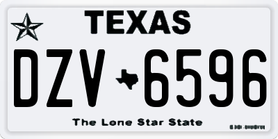 TX license plate DZV6596