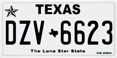 TX license plate DZV6623