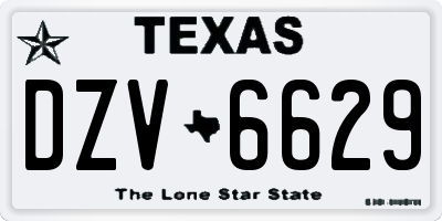 TX license plate DZV6629