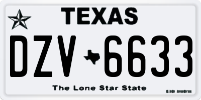 TX license plate DZV6633