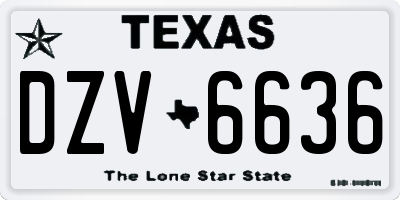 TX license plate DZV6636