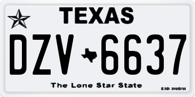 TX license plate DZV6637