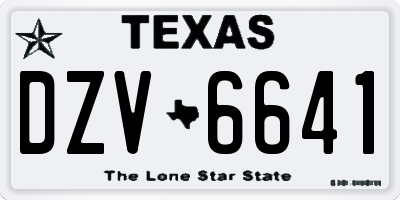 TX license plate DZV6641