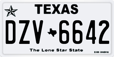 TX license plate DZV6642