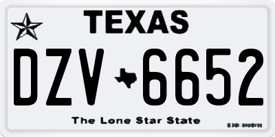 TX license plate DZV6652