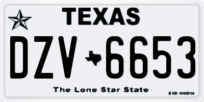 TX license plate DZV6653
