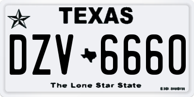 TX license plate DZV6660