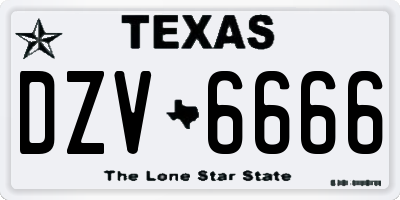 TX license plate DZV6666