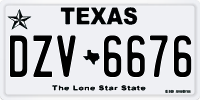 TX license plate DZV6676