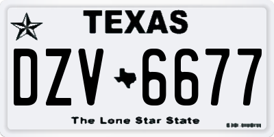 TX license plate DZV6677