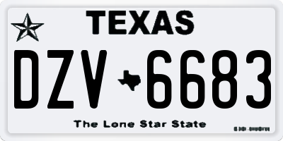 TX license plate DZV6683
