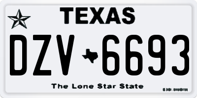 TX license plate DZV6693
