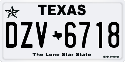 TX license plate DZV6718