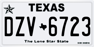 TX license plate DZV6723