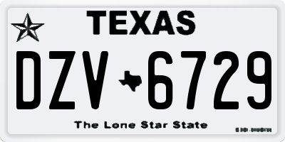 TX license plate DZV6729