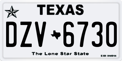 TX license plate DZV6730