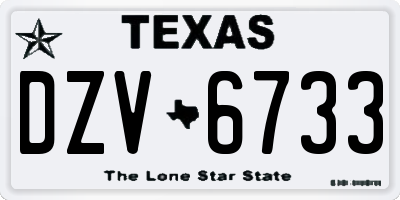 TX license plate DZV6733