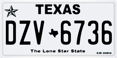 TX license plate DZV6736