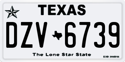 TX license plate DZV6739