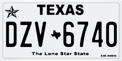 TX license plate DZV6740