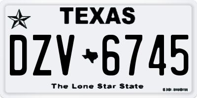 TX license plate DZV6745