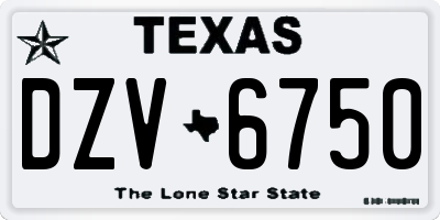 TX license plate DZV6750