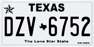 TX license plate DZV6752
