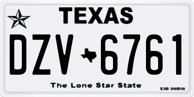 TX license plate DZV6761