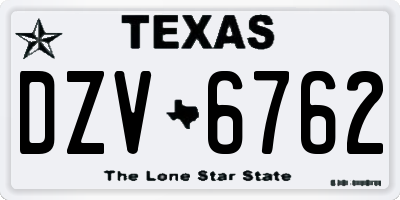TX license plate DZV6762