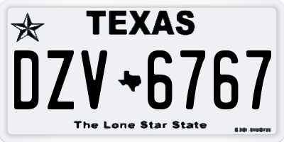 TX license plate DZV6767