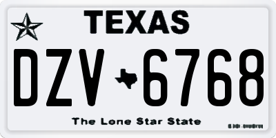TX license plate DZV6768