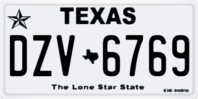 TX license plate DZV6769