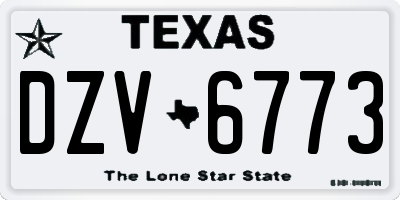 TX license plate DZV6773