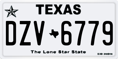 TX license plate DZV6779