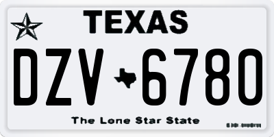 TX license plate DZV6780