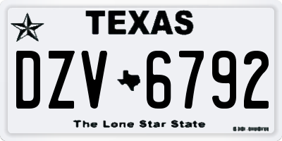 TX license plate DZV6792