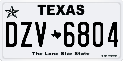 TX license plate DZV6804
