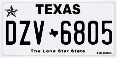 TX license plate DZV6805