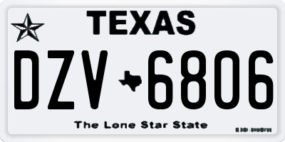 TX license plate DZV6806