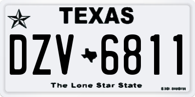 TX license plate DZV6811