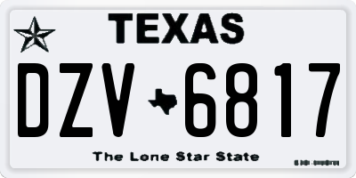 TX license plate DZV6817