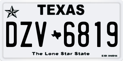 TX license plate DZV6819