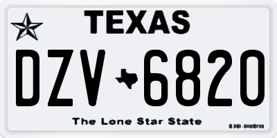TX license plate DZV6820