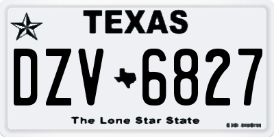 TX license plate DZV6827