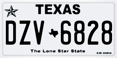 TX license plate DZV6828