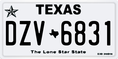 TX license plate DZV6831