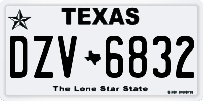 TX license plate DZV6832